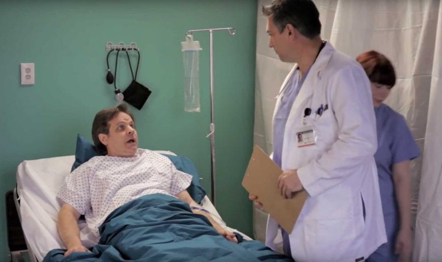 Colonoscopy patient with doctor