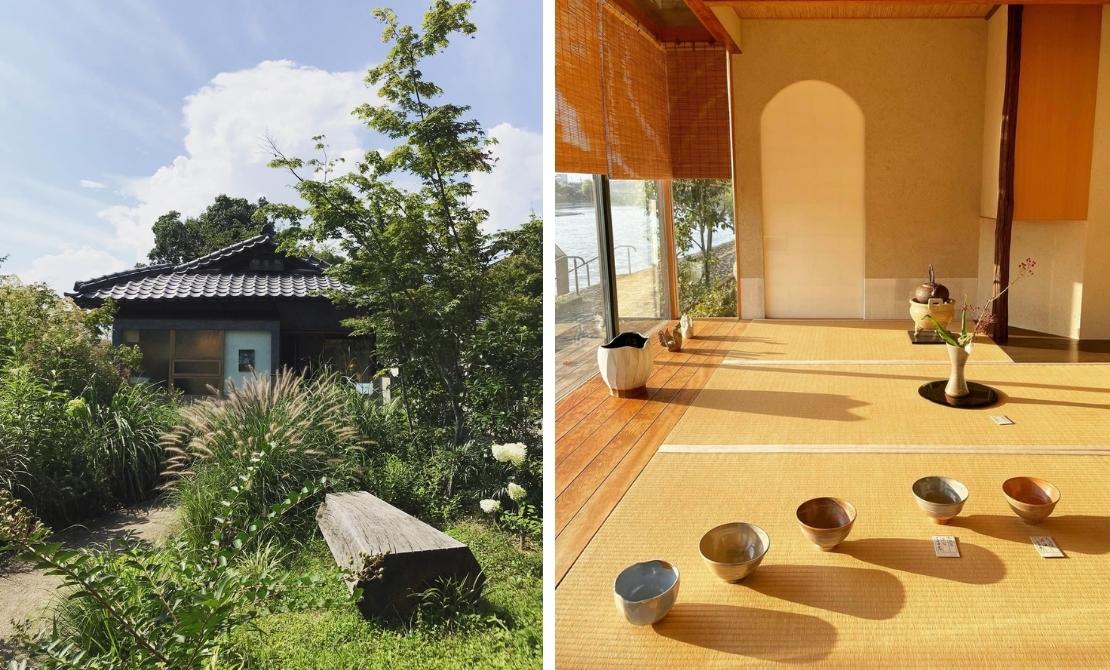 The interior and exterior of the Asahiyaki Gallery