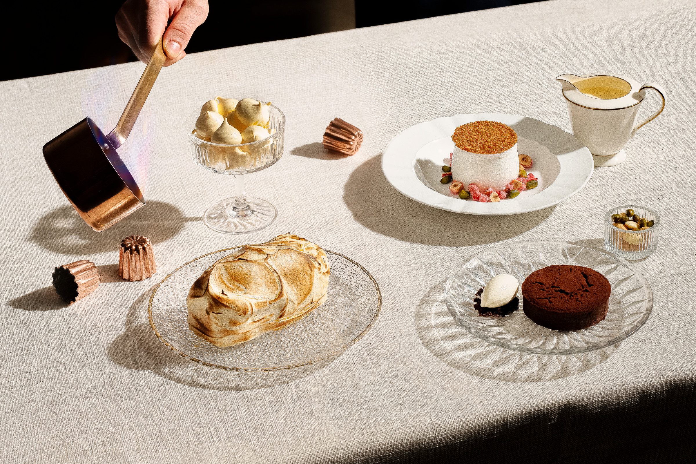 A selection of desserts at Claudine restaurant