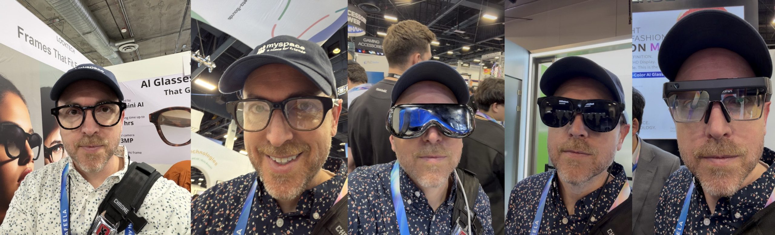 greg swan wearing multiple types of smartglasses